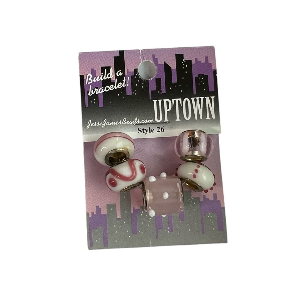 Uptown Jesse James Metal Lined 5 Piece Bead Set Pink
